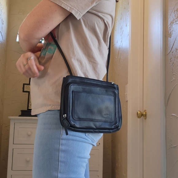 Small black leather purse fossil purse - Picture 3 of 6